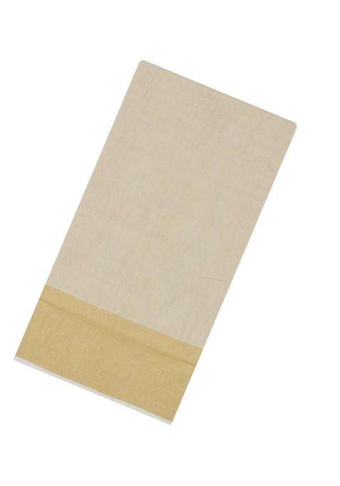 Off White Handloom Kerala Cotton Saree With Zari Border With Traditional Woven Design For Women