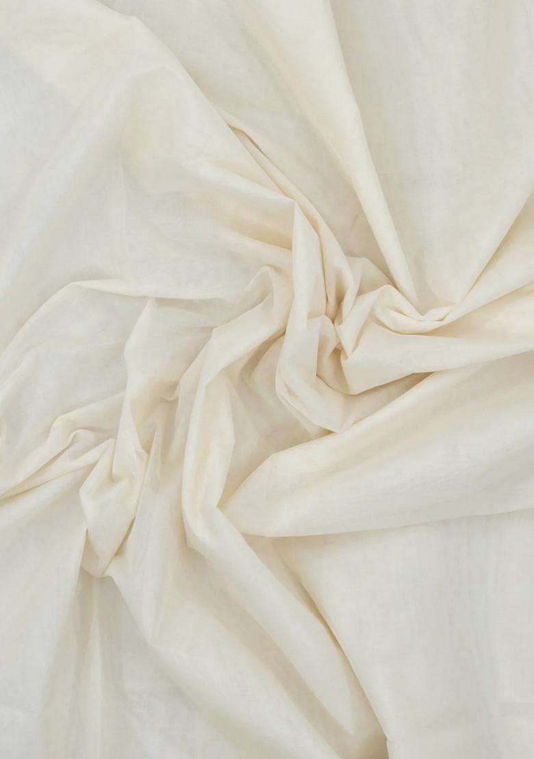 Off White Handloom Kerala Cotton Saree With Zari Border With Traditional Woven Design For Women - Indya