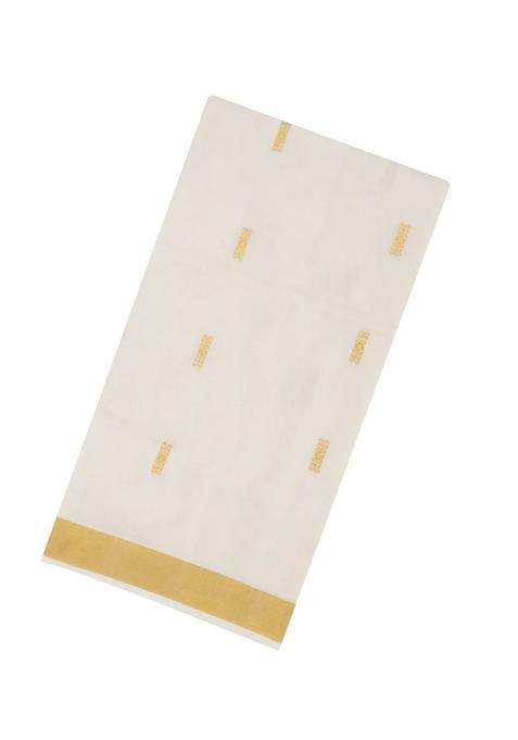 Off White Handloom Kerala Cotton Saree With Floral Buttas With Buttas And Brocade Design For Women