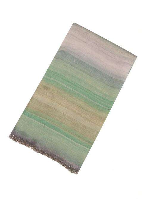 Peach Woven Blended Organza Tissue Saree With Embroidered Motifs For Women