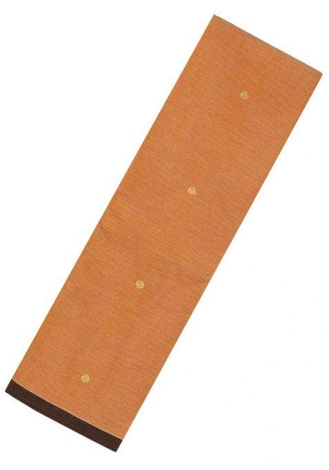 Sandal Handloom Kanchi Cotton Saree With Floral Buttas With Buttas And Brocade Design For Women