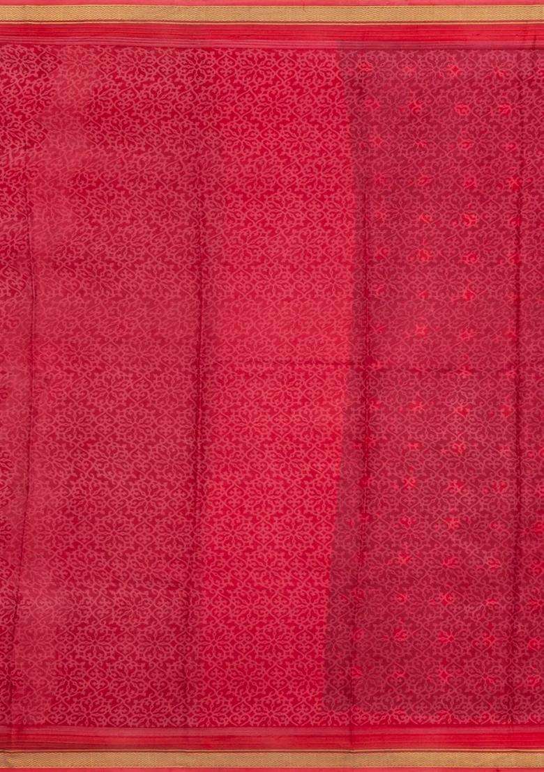 Black Woven Pure Silk Saree With Printed Floral Motifs For Women - Indya