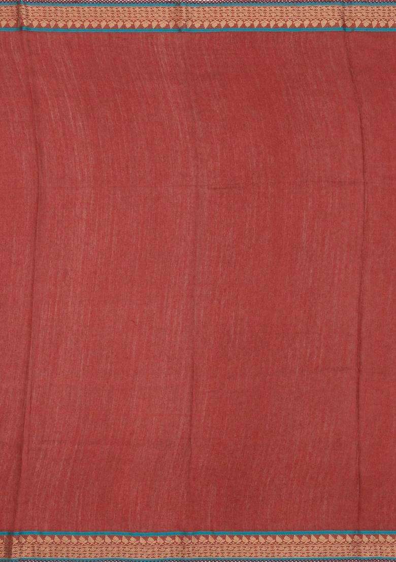 Grey Woven Tussar Silk Saree With Printed Goddess Motifs For Women - Indya
