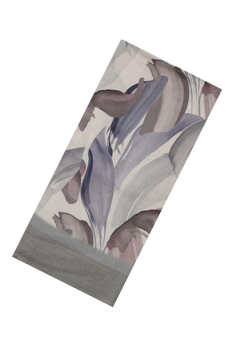 Grey Woven Synthetic Kotha Silk Saree With Printed Abstract Motifs For Women - Indya