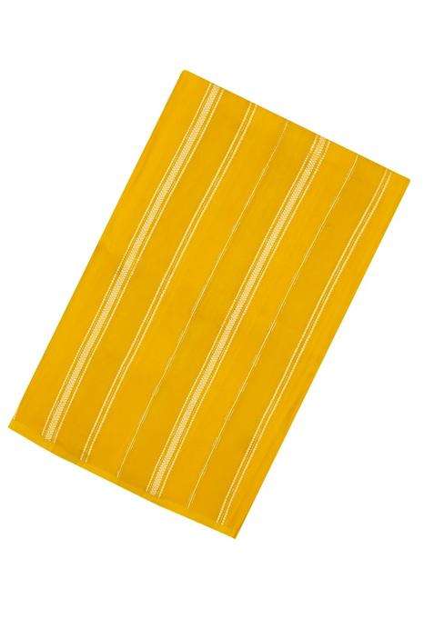 Mustard Yellow Woven Art Viscose Art Silk Saree With Zari Stripes With Checks And Stripes Design For Women