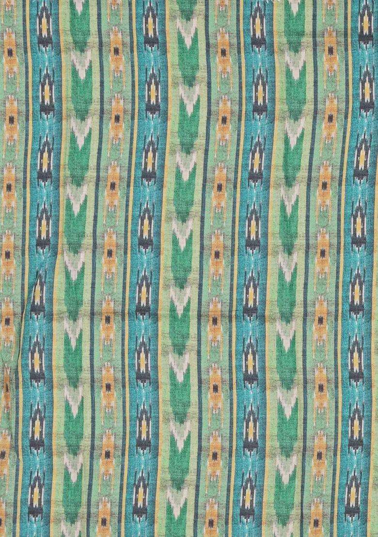 Aquamarine Woven Synthetic Brasso Art Silk Saree With Floral Motifs With Buttas And Brocade Design For Women - Indya