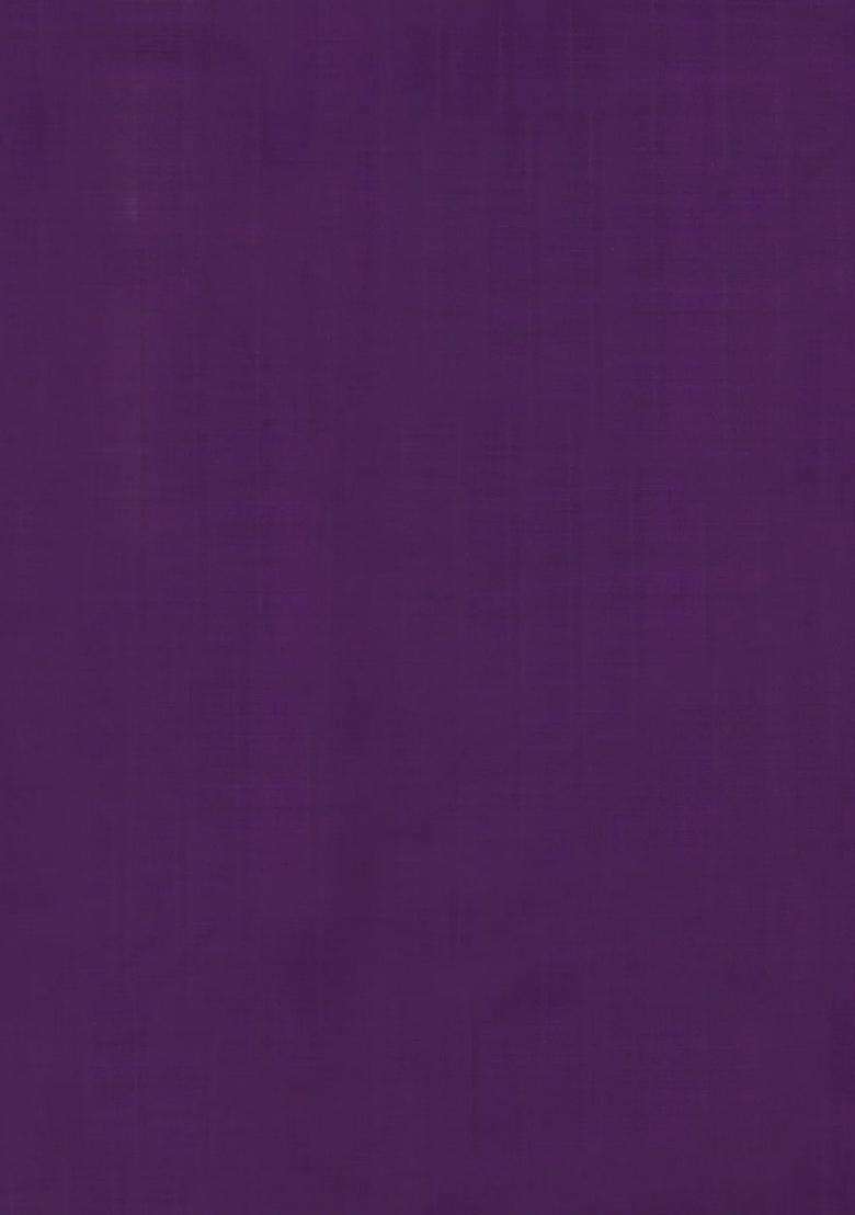 Purple Handloom Kanchipuram Silk Saree With Stripes Contrast Pallu With Checks And Stripes Design For Women - Indya