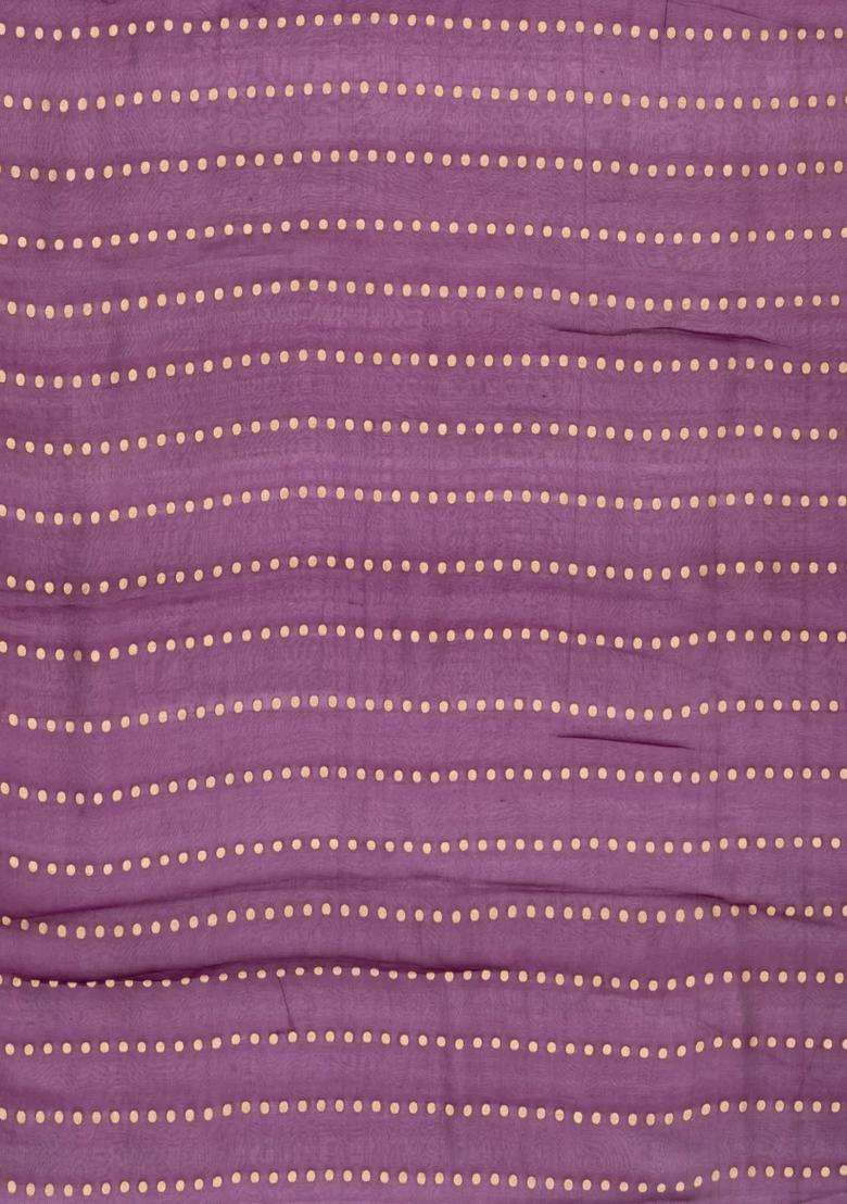 Deep Purple Dark Purple Woven Organza Saree With Tie Dye Motifs With Buttas And Brocade Design For Women - Indya