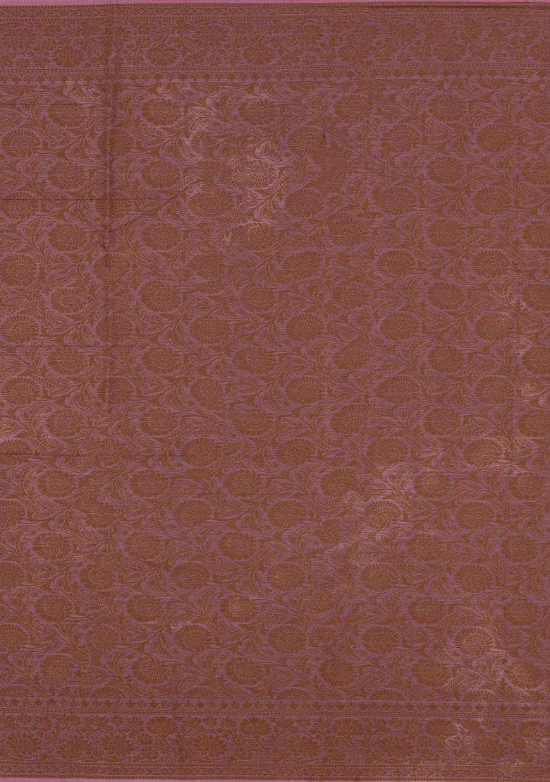 Bubblegum Pink Woven Tussar Silk Saree With Thread Work Border With Buttas And Brocade Design For Women - Indya