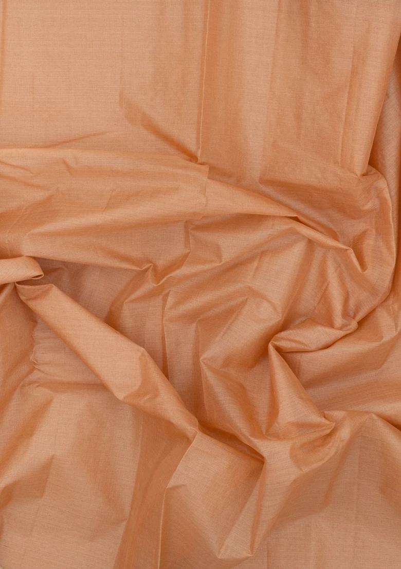 Sandal Woven Tussar Silk Saree With Thread Work Border With Traditional Woven Design For Women - Indya