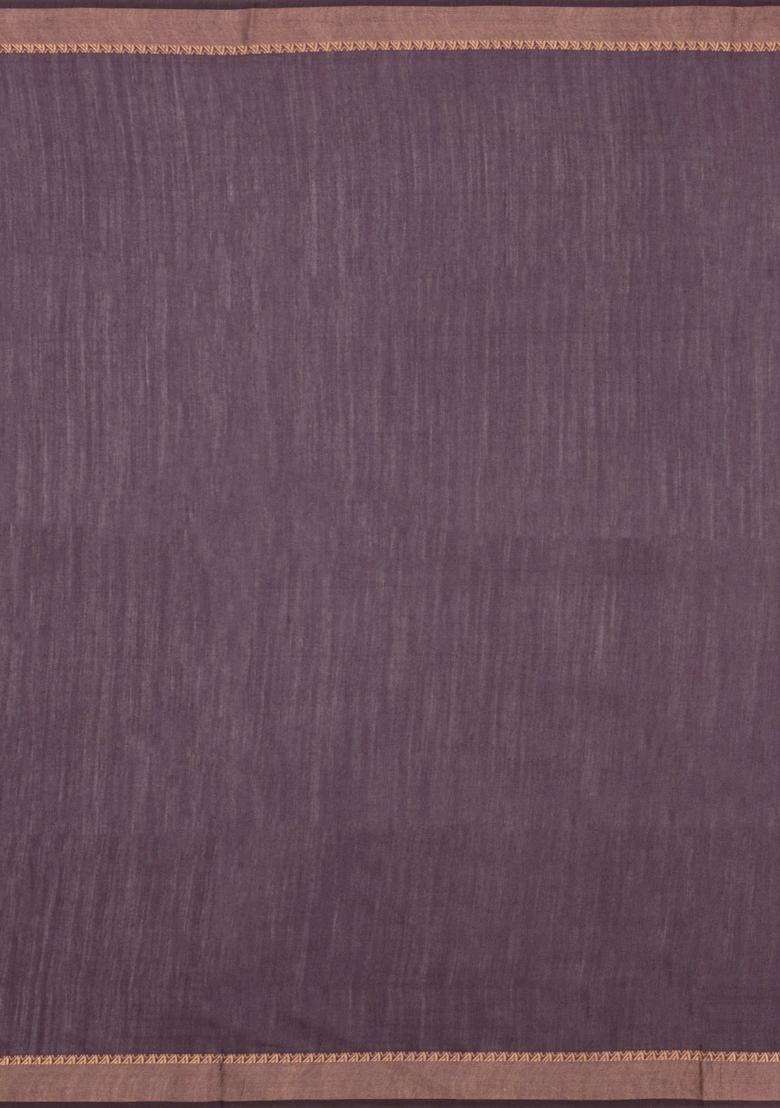 Lilac Woven Tussar Silk Saree With Printed Floral Motifs For Women - Indya