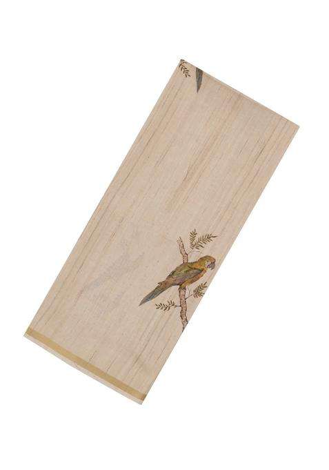 Taupe Woven Synthetic Manipur Silk Saree With Olive Printed Bird Motifs For Women
