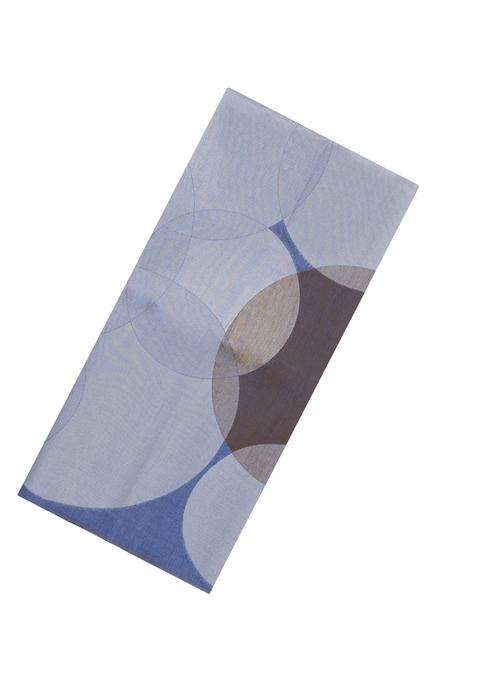 Steel Blue Taupe Woven Art Dupion Art Silk Saree With Printed Circle Motifs For Women
