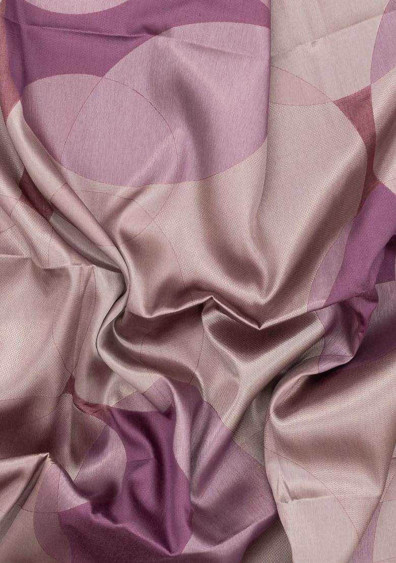 Dusty Pink Woven Art Dupion Art Silk Saree With Printed Circle Motifs For Women - Indya