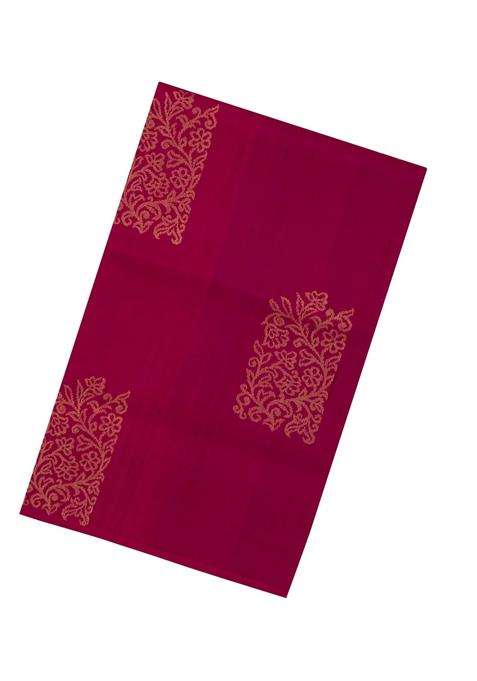 Pink Handloom Soft Silk Saree With Floral Motifs Contrast Pallu With Buttas And Brocade Design For Women