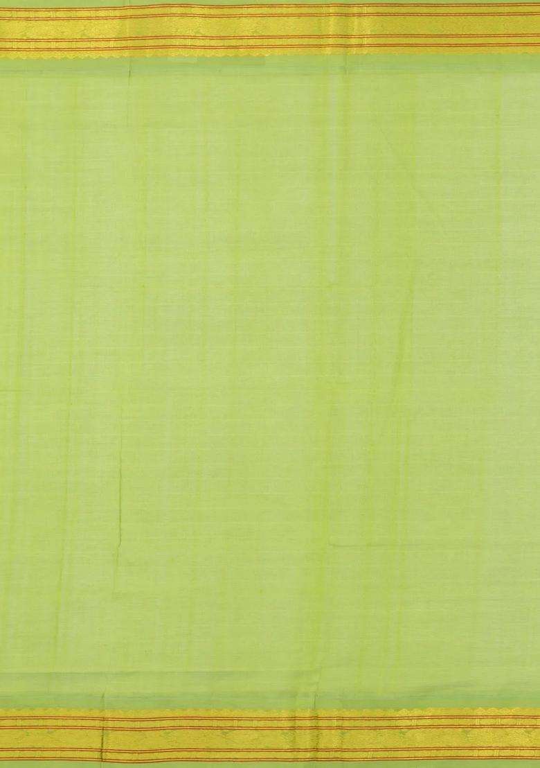 Black Handloom Silk Cotton Saree With Dotted Checks With Checks And Stripes Design For Women - Indya