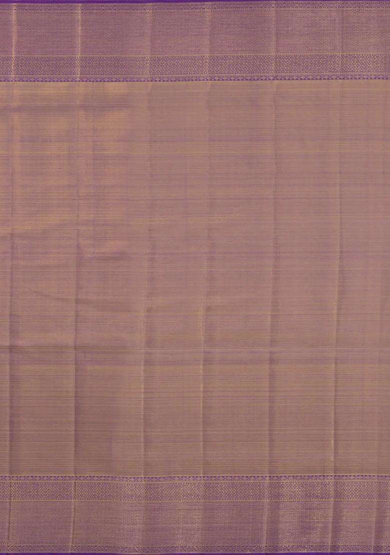 Gold Handloom Tissue Kanchipuram Silk Saree With Diamond Motifs With Buttas And Brocade Design For Women - Indya