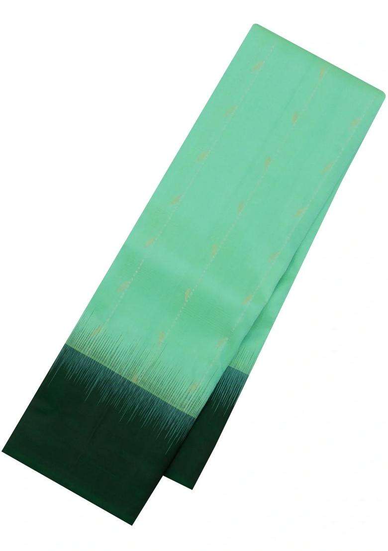 Aquamarine Handloom Soft Silk Saree With Stripes Buttas With Buttas And Brocade Design For Women - Indya
