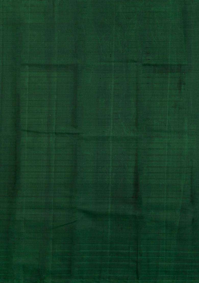 Black Handloom Kanchipuram Silk Saree With Checks Contrast Pallu With Checks And Stripes Design For Women - Indya