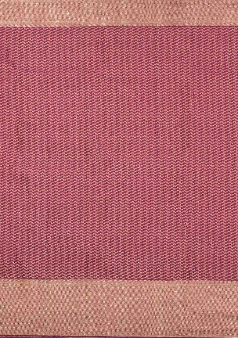 Rust Handloom Kanchipuram Silk Saree With Meena Floral Motifs With Buttas And Brocade Design For Women - Indya