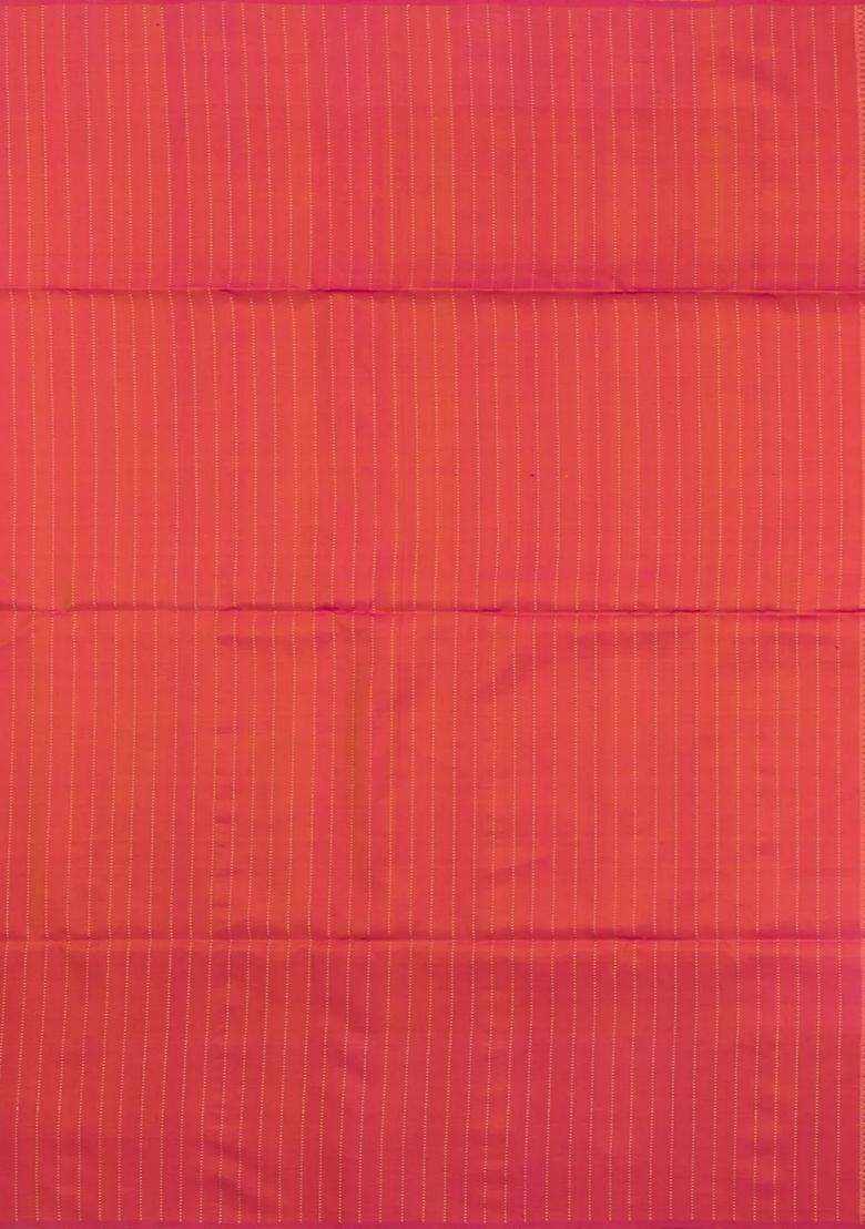 Yellow Handloom Soft Silk Saree With Dotted Stripes With Checks And Stripes Design For Women - Indya