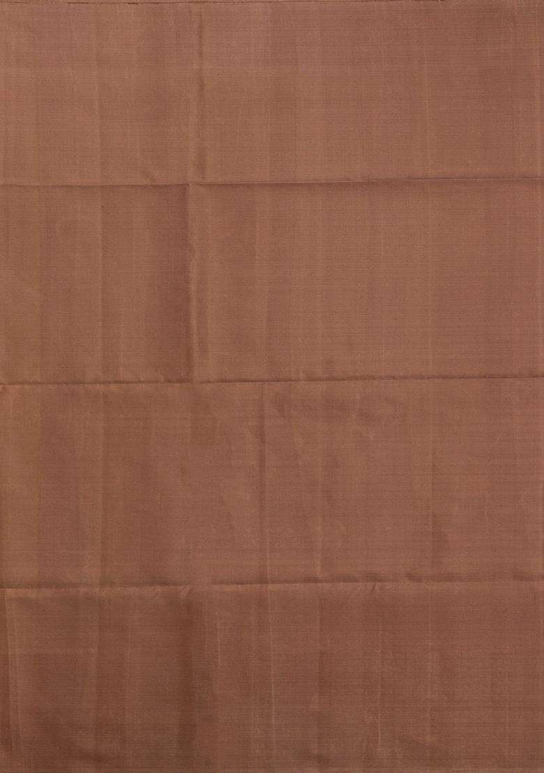 Dusty Pink Handloom Soft Silk Saree With Floral Buttas Contrast Border With Buttas And Brocade Design For Women - Indya