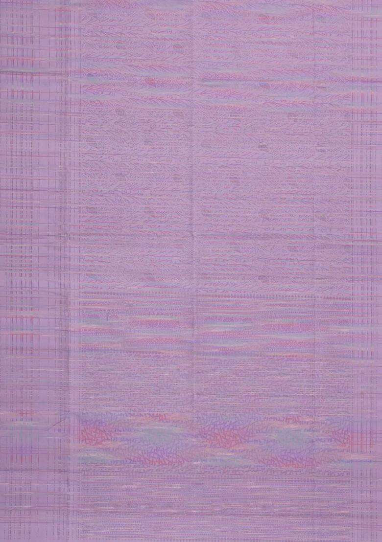 Lavander Lavender Handloom Soft Silk Saree With Meena Floral Motifs With Buttas And Brocade Design For Women - Indya