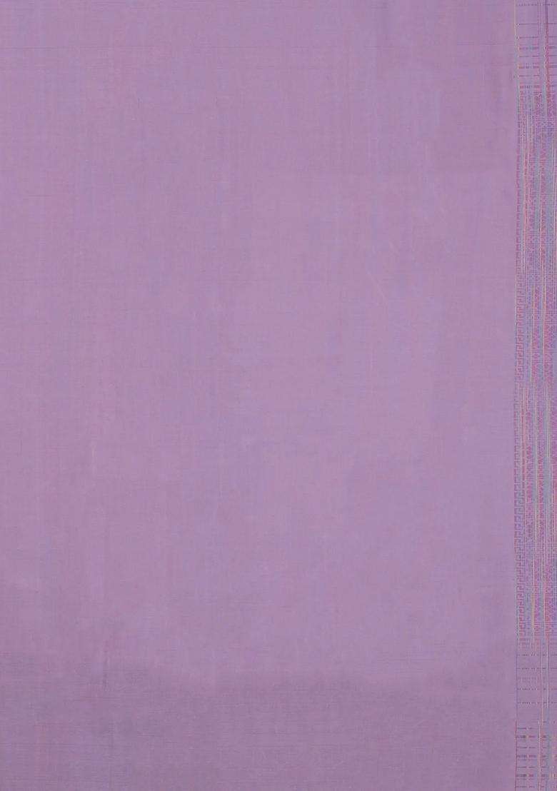 Lavander Lavender Handloom Soft Silk Saree With Meena Floral Motifs With Buttas And Brocade Design For Women - Indya
