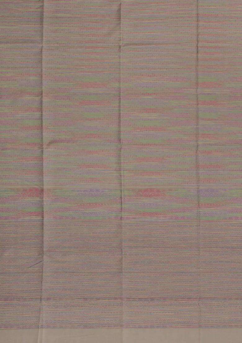 Taupe Handloom Soft Silk Saree With Meena Floral Motifs With Buttas And Brocade Design For Women - Indya