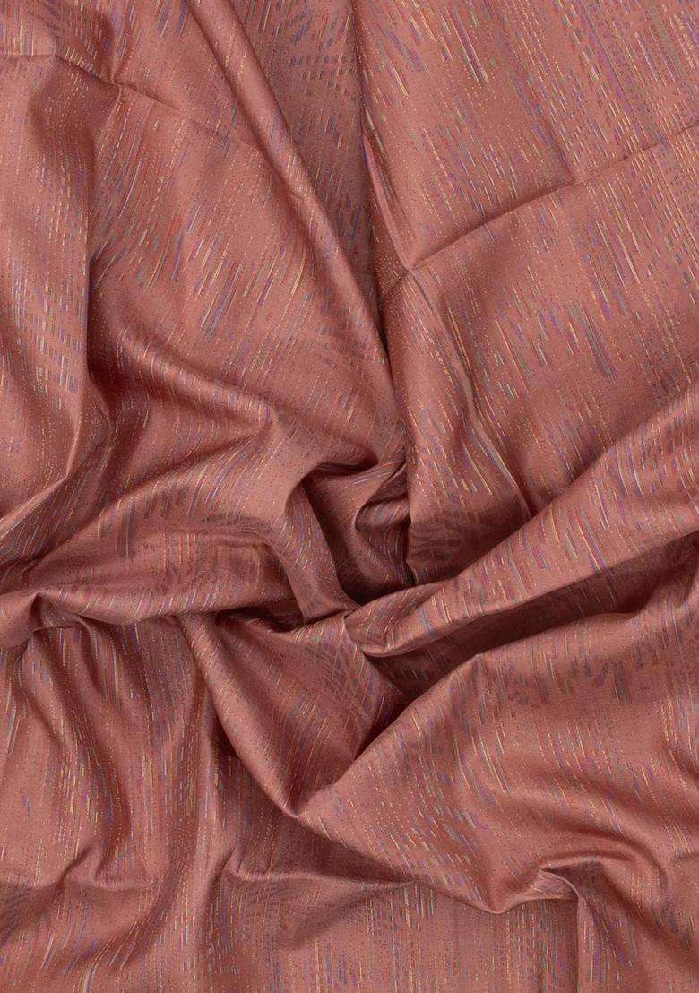 Dusty Peach Handloom Soft Silk Saree With Meena Floral Motifs With Buttas And Brocade Design For Women - Indya
