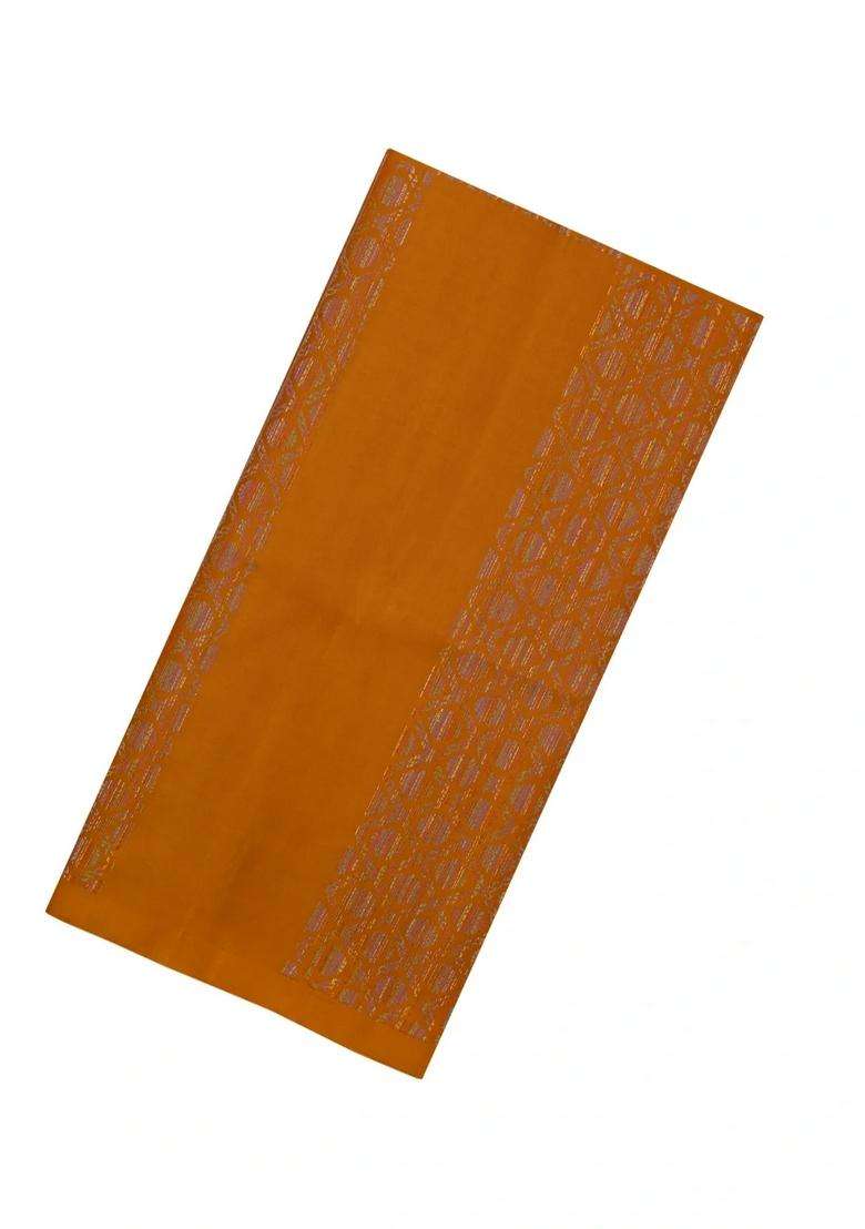 Rust Handloom Soft Silk Saree With Meena Floral Motifs With Buttas And Brocade Design For Women - Indya