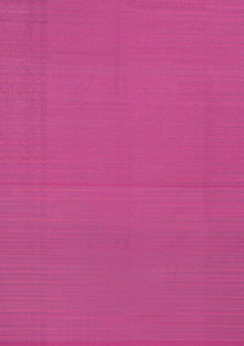 Pink Handloom Soft Silk Saree With Floral Vine Motifs With Buttas And Brocade Design For Women - Indya