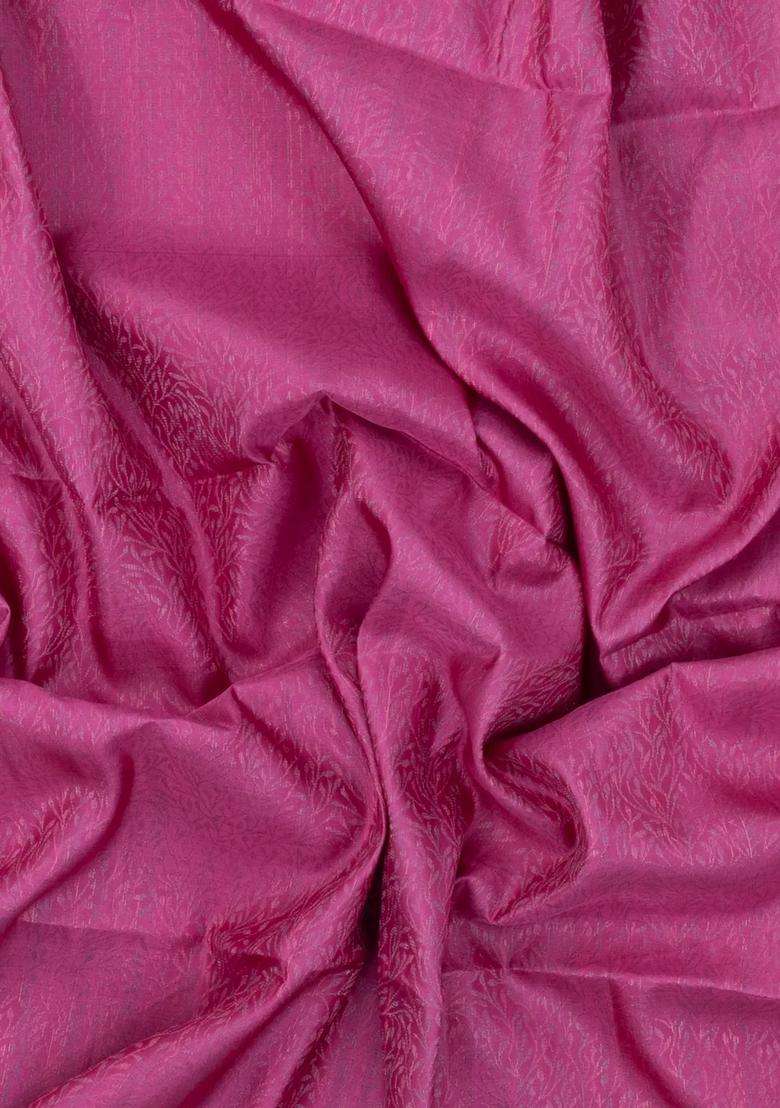 Pink Handloom Soft Silk Saree With Floral Vine Motifs With Buttas And Brocade Design For Women - Indya