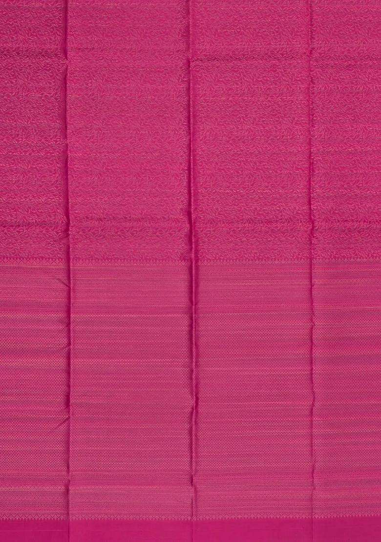 Magenta Handloom Soft Silk Saree With Floral Vine Motifs With Buttas And Brocade Design For Women - Indya