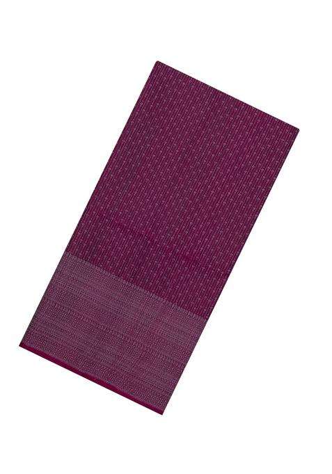 Magenta Handloom Soft Silk Saree With Floral Zari Stripes With Buttas And Brocade Design For Women