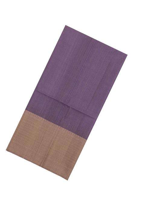 Lilac Handloom Soft Silk Saree With Floral Zari Stripes With Buttas And Brocade Design For Women