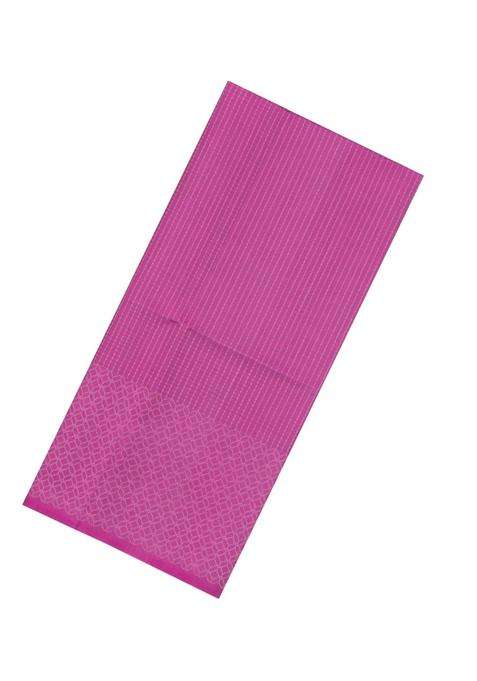 Bubblegum Pink Handloom Soft Silk Saree With Zari Stripes With Checks And Stripes Design For Women