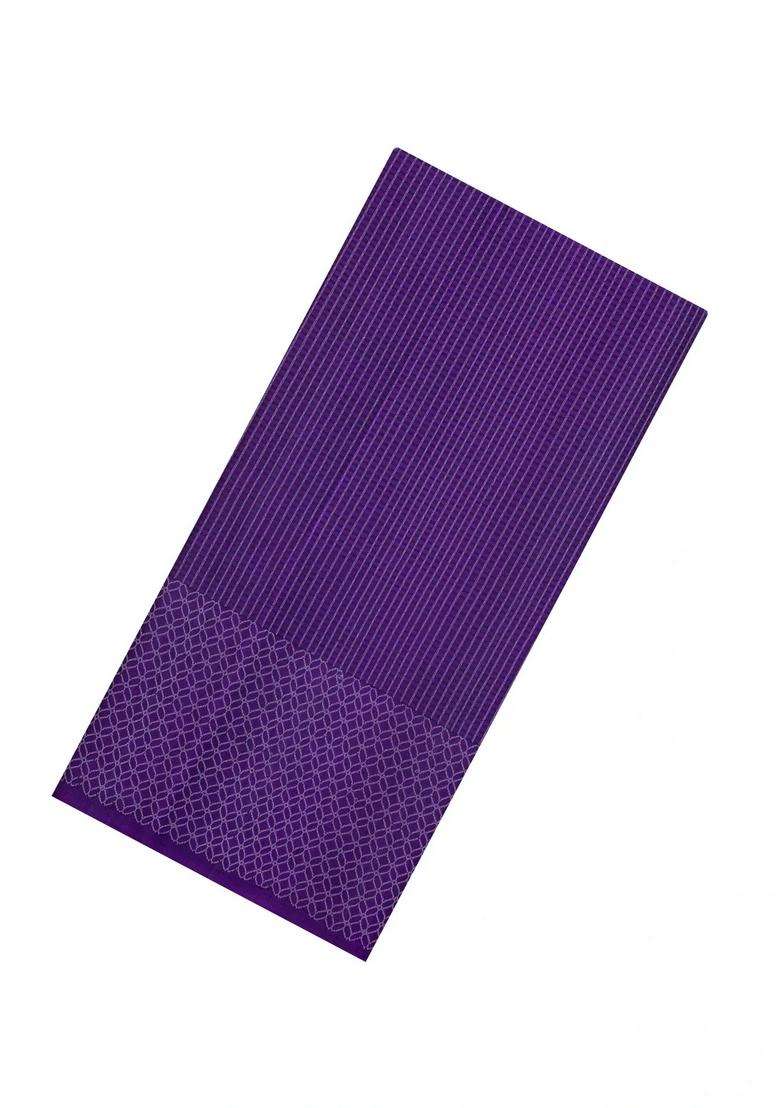 Violet Handloom Soft Silk Saree With Zari Stripes With Checks And Stripes Design For Women - Indya