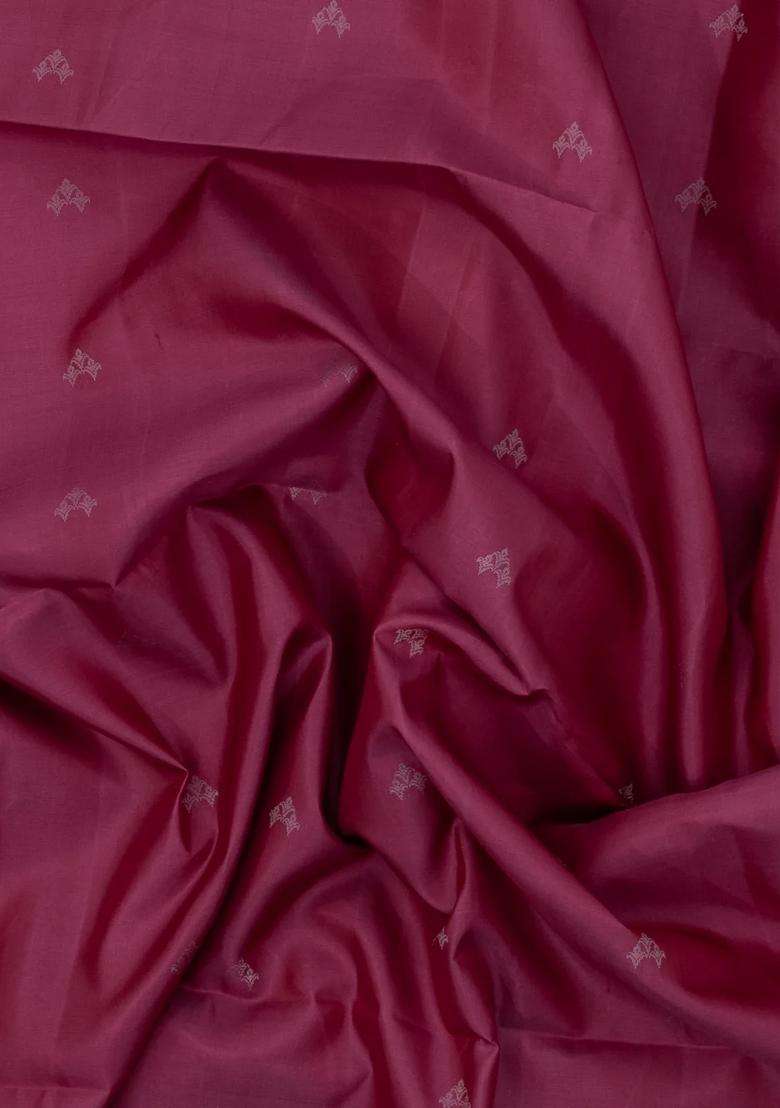 Dusty Pink Handloom Soft Silk Saree With Buttas Floral Border With Buttas And Brocade Design For Women - Indya