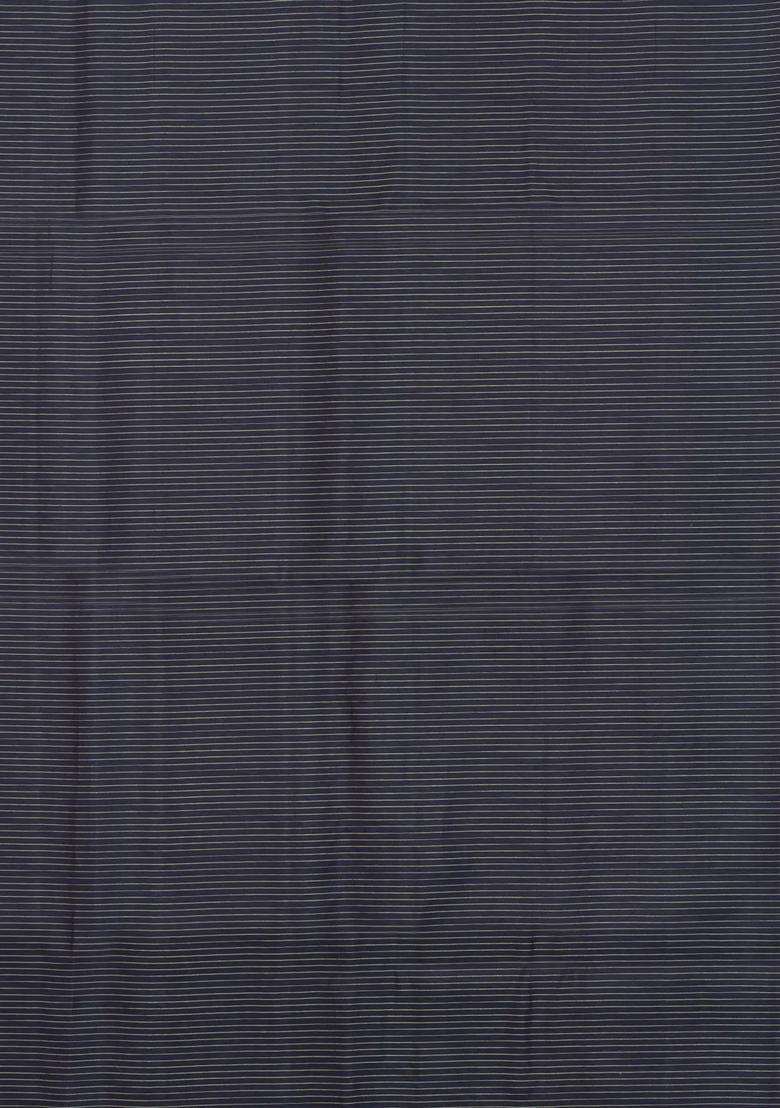 Aquamarine Handloom Soft Silk Saree With Checks Contrast Pallu With Checks And Stripes Design For Women - Indya