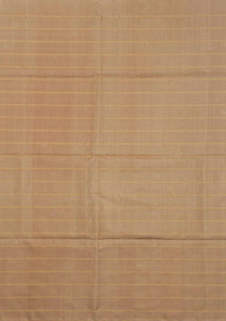 Dark Olive Handloom Soft Silk Saree With Checks Diamond Motifs With Checks And Stripes Design For Women - Indya