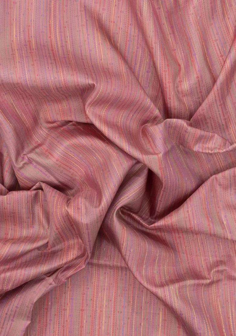 Baby Pink Handloom Soft Silk Saree With Meena Floral Motifs With Buttas And Brocade Design For Women - Indya