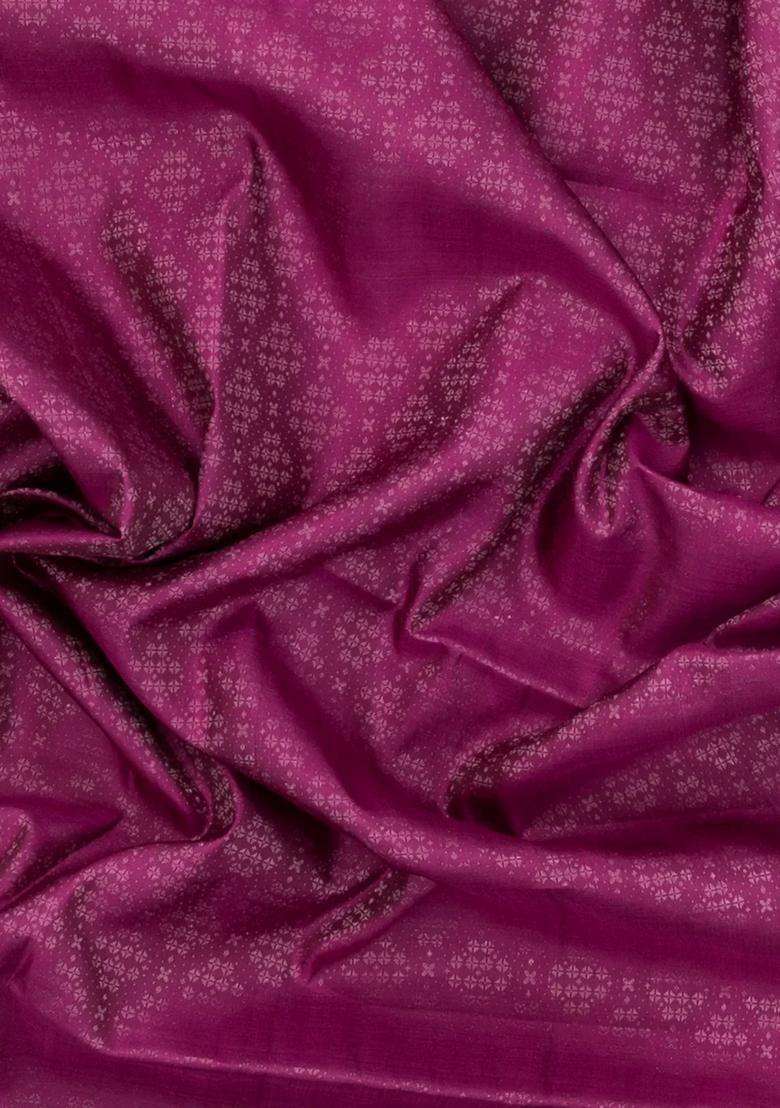 Pink Handloom Soft Silk Saree With Floral Motifs With Buttas And Brocade Design For Women - Indya