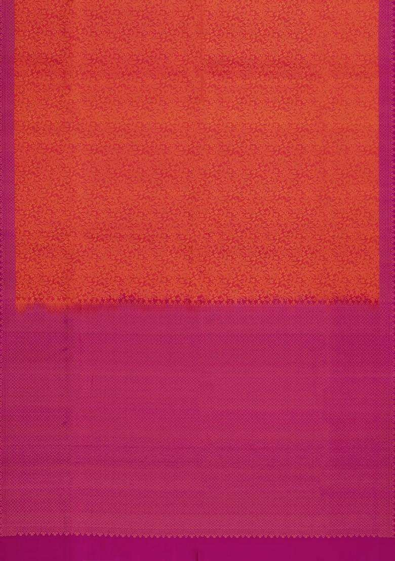 Red Handloom Soft Silk Saree With Floral Motifs With Buttas And Brocade Design For Women - Indya