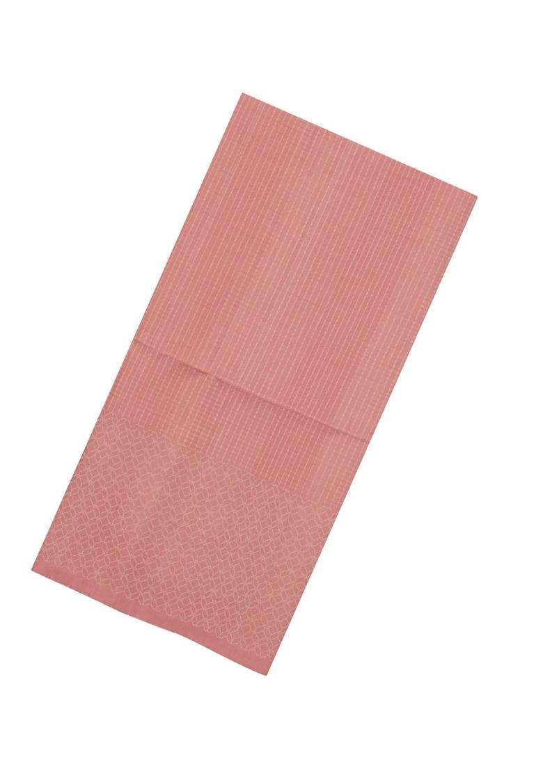 Peach Handloom Soft Silk Saree With Dotted Zari Stripes With Checks And Stripes Design For Women - Indya