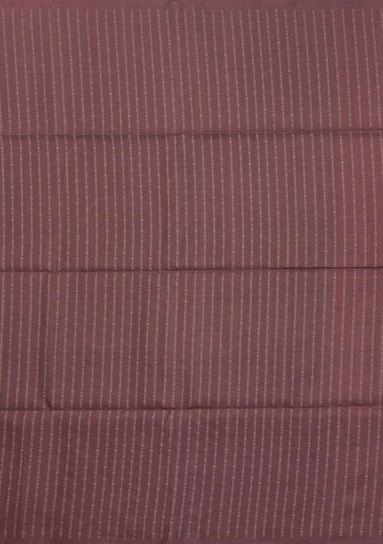 Light Peach Handloom Soft Silk Saree With Floral Stripes Contrast Pallu With Checks And Stripes Design For Women - Indya