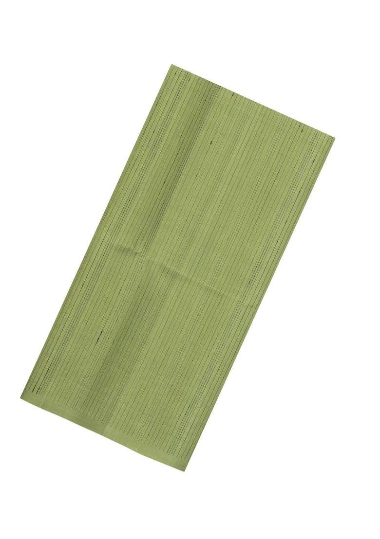 Cardamom Green Handloom Soft Silk Saree With Stripes With Checks And Stripes Design For Women - Indya