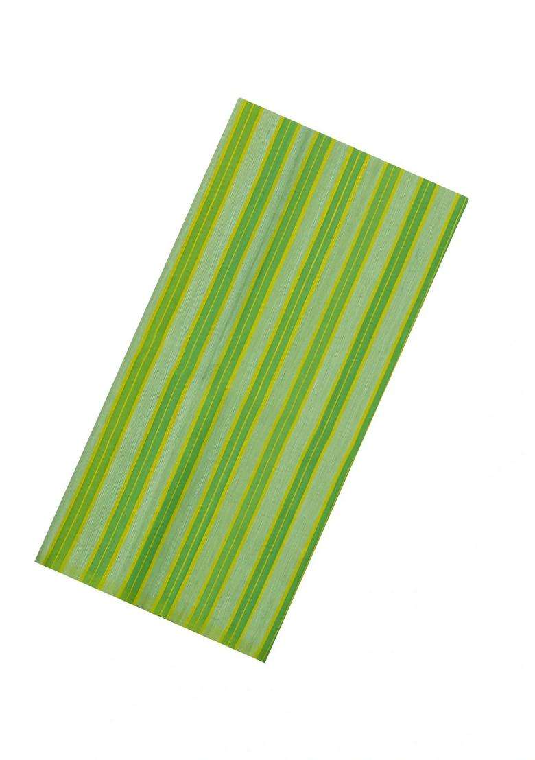 Light Green Handloom Soft Silk Saree With Stripes With Checks And Stripes Design For Women - Indya