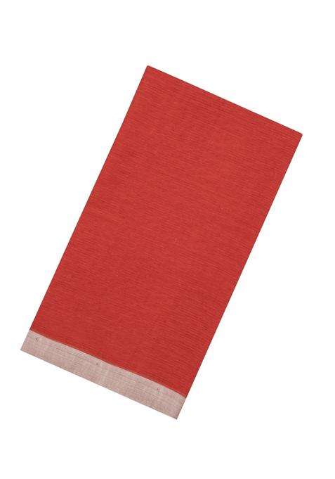 Red Handwoven Bengal Cotton Saree With Grey Border With Traditional Woven Design For Women