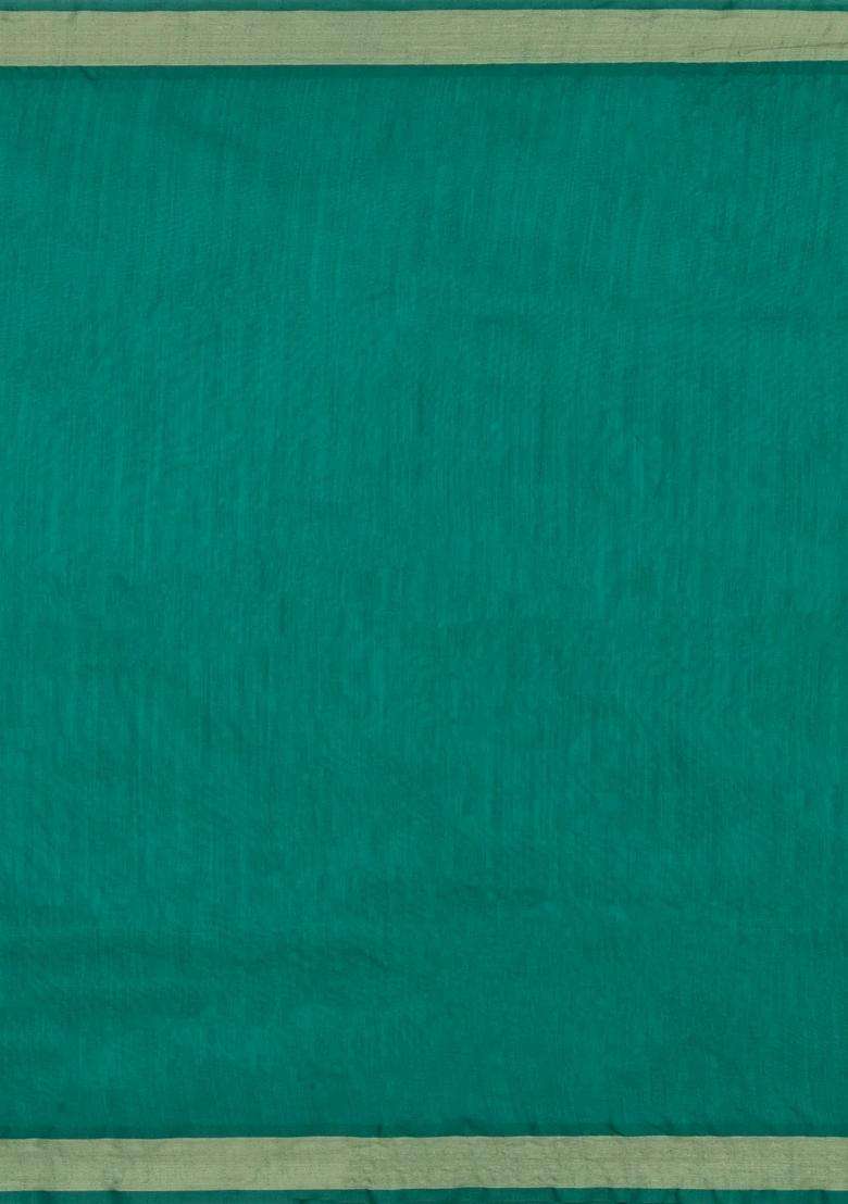 Turmeric Yellow Turquoise Woven Art Dupion Art Silk Saree With Printed Tie Dye Motifs Contrast Border For Women - Indya